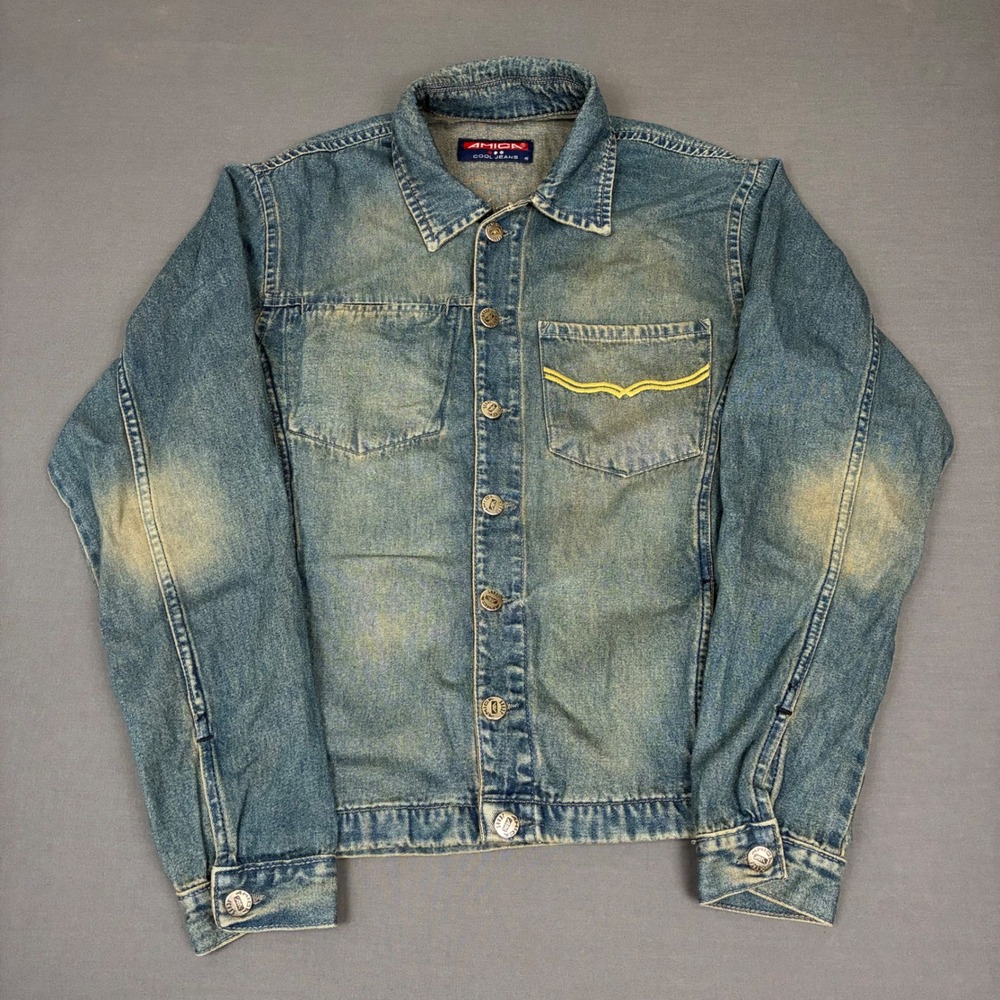 Vintage Amica Faded Denim Jacket Women's Size Small Boho Western Y2K